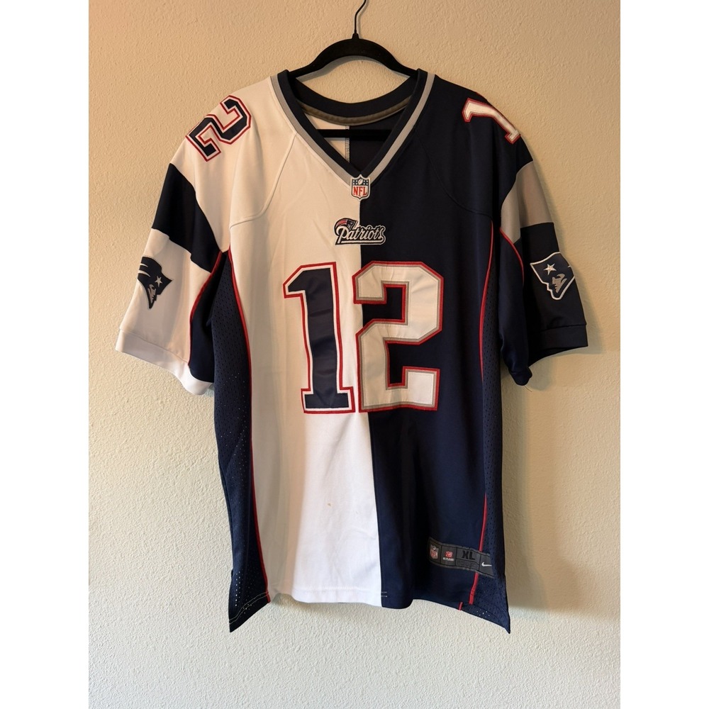 Tom Brady New England Patriots Nike On Field Stitched Split Jersey Mens Size XL